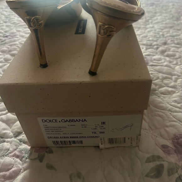 Dolce & Gabbana Metallic Gold Open-Toe Slide Mules - Picture 2 of 4